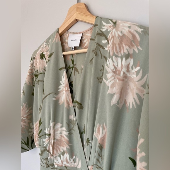 NEW Reformation Winslow Wrap Dress Pergola Floral Green | size XS - Picture 11 of 14